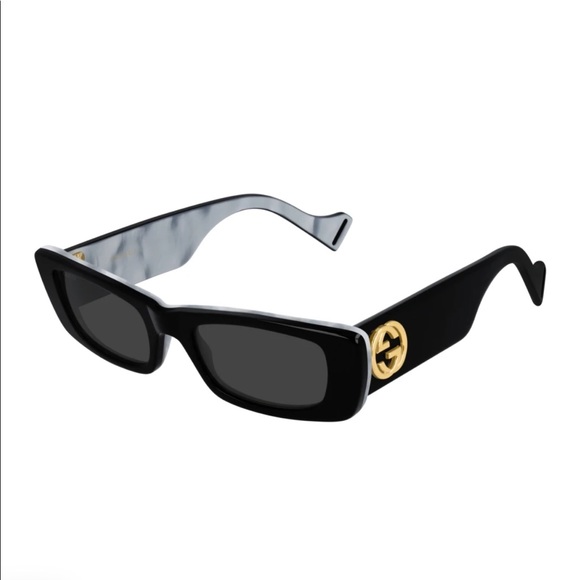 gucci black rectangular sunglasses